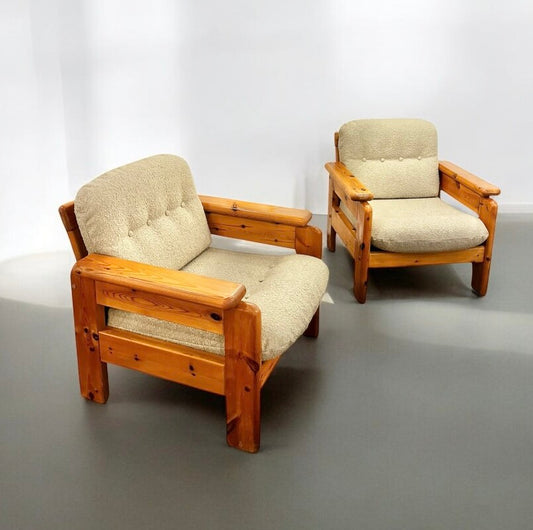 Paire de fauteuils en pin